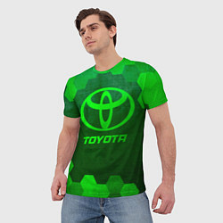 Футболка мужская Toyota - green gradient, цвет: 3D-принт — фото 2