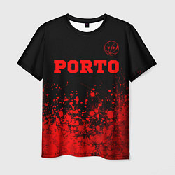 Футболка мужская Porto - red gradient посередине, цвет: 3D-принт