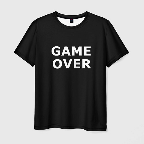 Мужская футболка Game over white logo / 3D-принт – фото 1