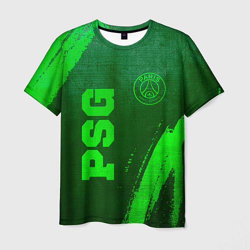 Мужская футболка PSG - green gradient вертикально / 3D-принт – фото 1