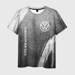 Мужская футболка Volkswagen - grey gradient вертикально