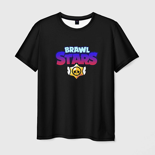 Мужская футболка Brawl stars neon logo / 3D-принт – фото 1