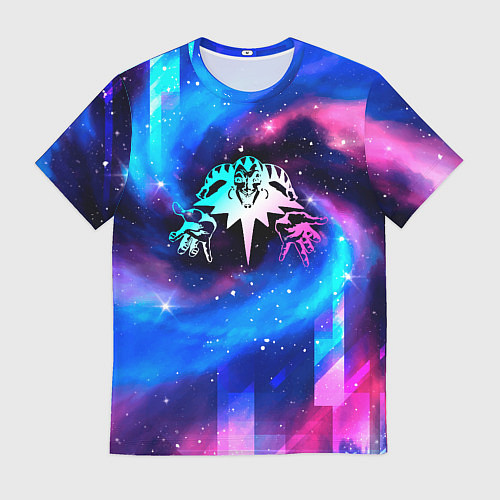 Мужская футболка Король и Шут неоновый космос / 3D-принт – фото 1