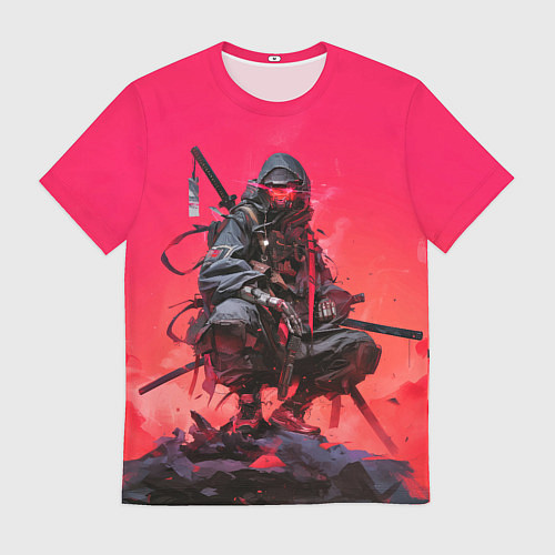 Мужская футболка Ниндзя в стиле киберпанк / 3D-принт – фото 1