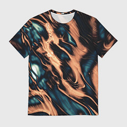 Мужская футболка Абстракция тёмный бирюзово-медный