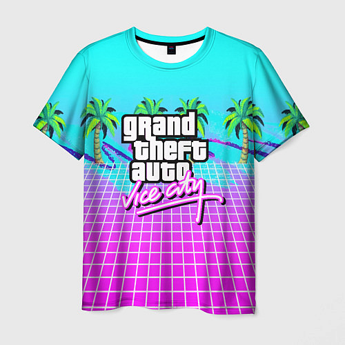 Мужская футболка Vice city tropic collection / 3D-принт – фото 1