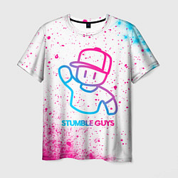 Футболка мужская Stumble Guys neon gradient style, цвет: 3D-принт