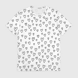 Футболка мужская Черные сердечки, цвет: 3D-принт