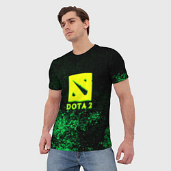 Футболка мужская DOTA2 кислотное лого краски, цвет: 3D-принт — фото 2