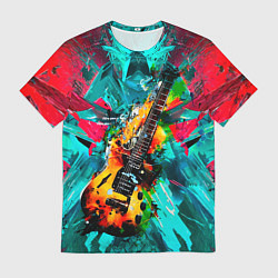 Мужская футболка Электрогитара в красках