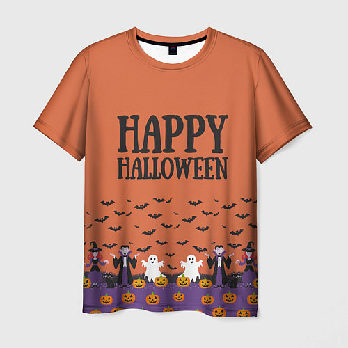 Мужская футболка Happy Halloween pattern / 3D-принт – фото 1