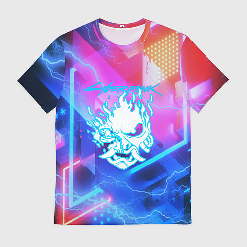 Мужская футболка Cyberpunk samurai storm / 3D-принт – фото 1