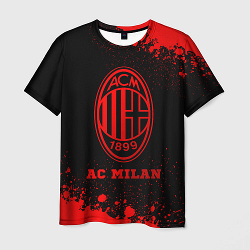 Мужская футболка AC Milan - red gradient / 3D-принт – фото 1