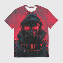 Футболка мужская Stalker 2 в противогазе, цвет: 3D-принт