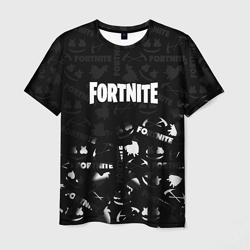 Мужская футболка Fortnite pattern black / 3D-принт – фото 1