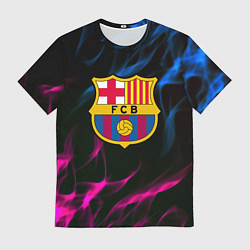 Футболка мужская Barcelona neon flame, цвет: 3D-принт