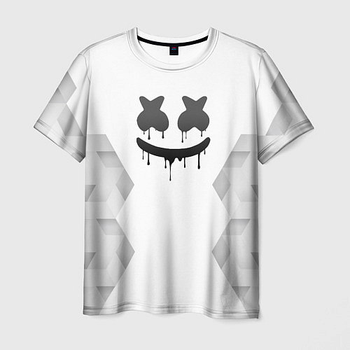 Мужская футболка Marshmello white poly / 3D-принт – фото 1