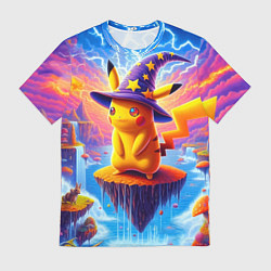 Футболка мужская Pikachu in a stargazers hat, цвет: 3D-принт
