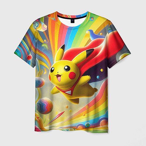 Мужская футболка Super Pikachu - ai art fantasy / 3D-принт – фото 1