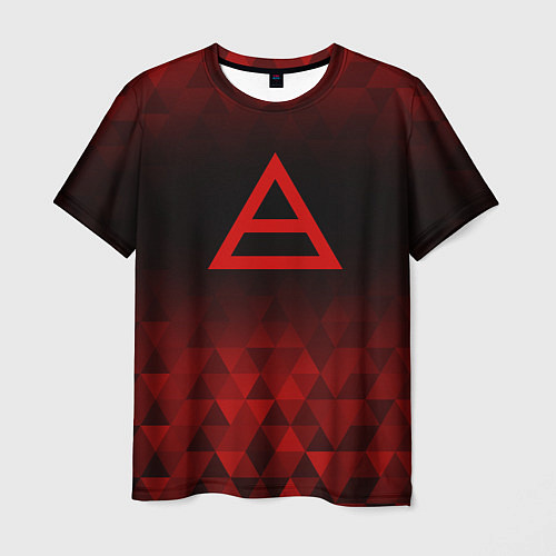 Мужская футболка Thirty Seconds to Mars red poly / 3D-принт – фото 1