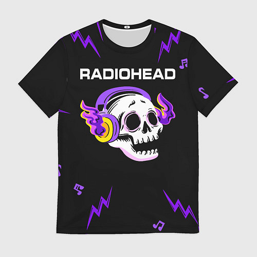 Мужская футболка Radiohead неоновый череп / 3D-принт – фото 1