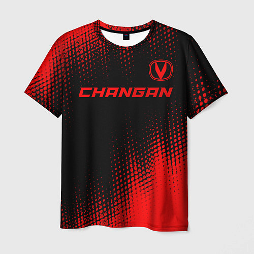 Мужская футболка Changan - red gradient посередине / 3D-принт – фото 1