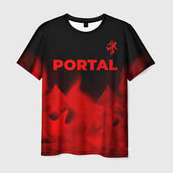 Футболка мужская Portal - red gradient посередине, цвет: 3D-принт