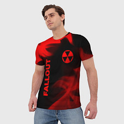 Футболка мужская Fallout - red gradient вертикально, цвет: 3D-принт — фото 2