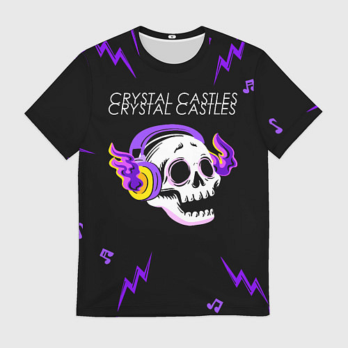 Мужская футболка Crystal Castles неоновый череп / 3D-принт – фото 1