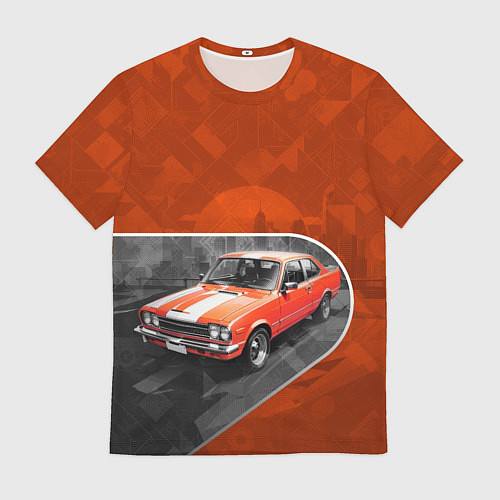 Мужская футболка Оранжевый ретроавтомобиль / 3D-принт – фото 1