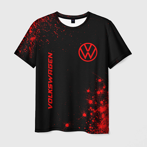 Мужская футболка Volkswagen - red gradient вертикально / 3D-принт – фото 1