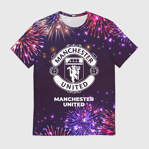 Мужская футболка Праздничный Manchester United / 3D-принт – фото 1