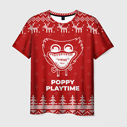 Футболка мужская Новогодний Poppy Playtime с оленями, цвет: 3D-принт