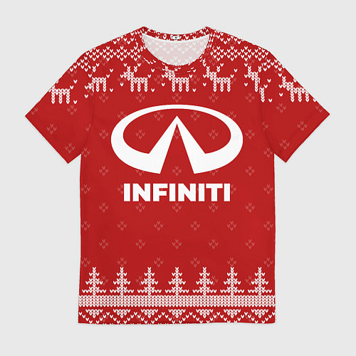Мужская футболка Новогодний Infiniti с оленями / 3D-принт – фото 1