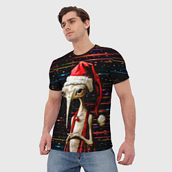Футболка мужская Санта Клаус - инопланетянин, цвет: 3D-принт — фото 2