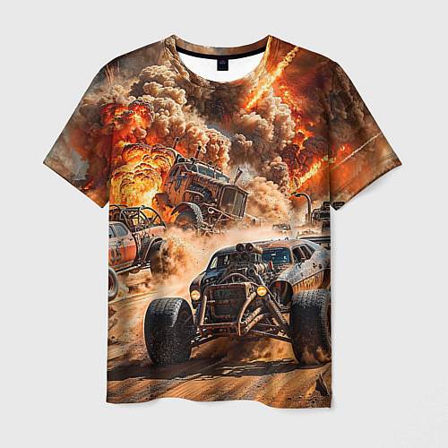 Мужская футболка Mad Max - explosion cars / 3D-принт – фото 1