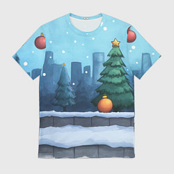 Мужская футболка Елки и елочные игрушки
