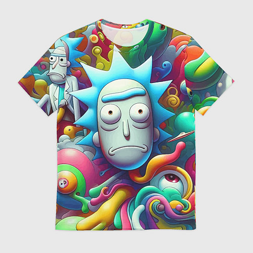 Мужская футболка Рик Санчес - граффити / 3D-принт – фото 1