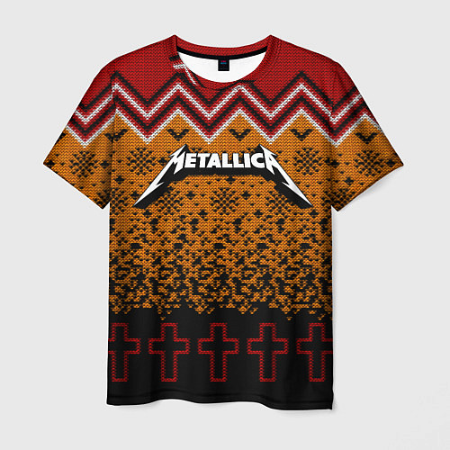 Мужская футболка Metallica christmas ugly sweater / 3D-принт – фото 1