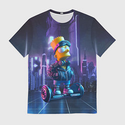 Футболка мужская Bart Simpson on a gyro scooter - ai art, цвет: 3D-принт