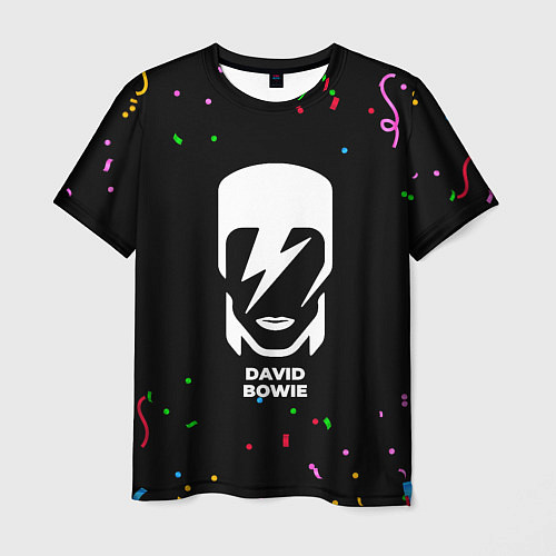 Мужская футболка David Bowie конфети / 3D-принт – фото 1