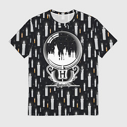 Футболка мужская Гарри Поттер - Шар и свечи black and white, цвет: 3D-принт