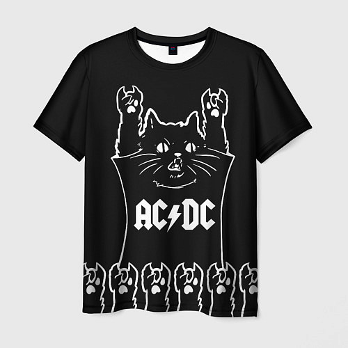 Мужская футболка AC DC: cat rock / 3D-принт – фото 1