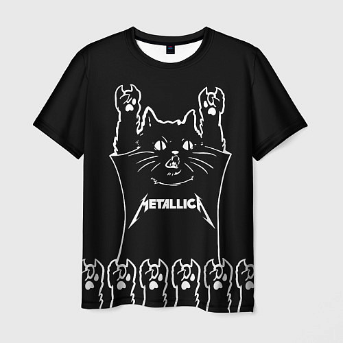 Мужская футболка Metallica: cat rock / 3D-принт – фото 1