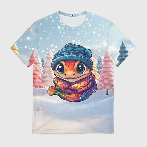 Мужская футболка Маленькая милая змейка 2025 / 3D-принт – фото 1