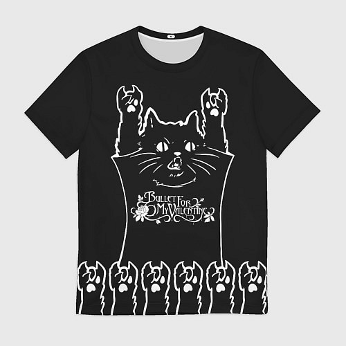 Мужская футболка Bullet For My Valentine: cat rock / 3D-принт – фото 1
