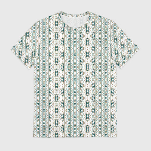 Мужская футболка Вертикальный узор с геометрическим рисунком / 3D-принт – фото 1
