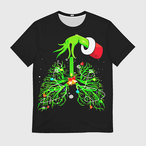Мужская футболка Гринч похищает сердца / 3D-принт – фото 1