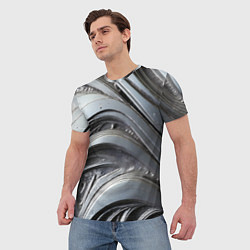 Футболка мужская Полированный серебряный металл, цвет: 3D-принт — фото 2