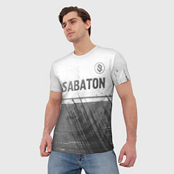 Футболка мужская Sabaton - white gradient посередине, цвет: 3D-принт — фото 2